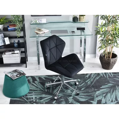 Drehbarer Polsterstuhl SALIHA – schwarz/chrom