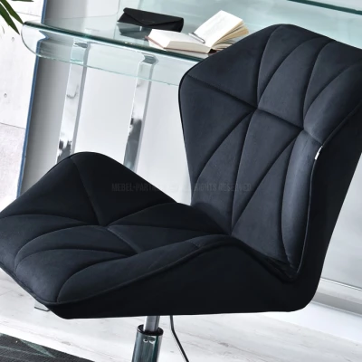 Drehbarer Polsterstuhl SALIHA – schwarz/chrom