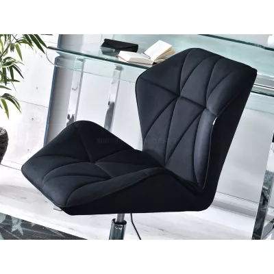 Drehbarer Polsterstuhl SALIHA – schwarz/chrom