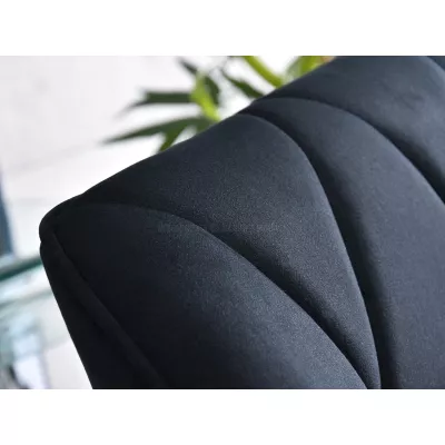 Drehbarer Polsterstuhl SALIHA – schwarz/chrom