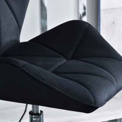 Drehbarer Polsterstuhl SALIHA – schwarz/chrom
