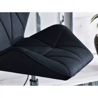 Drehbarer Polsterstuhl SALIHA – schwarz/chrom