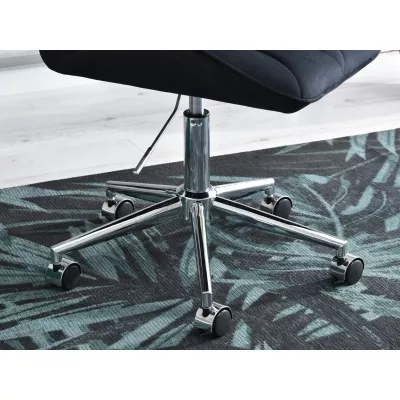 Drehbarer Polsterstuhl SALIHA – schwarz/chrom