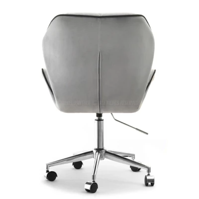 Drehbarer Polsterstuhl SALIHA – Hellgrau/Chrom