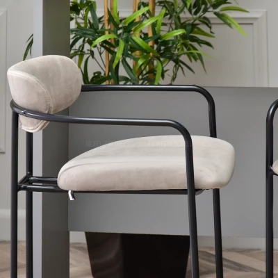 Barhocker SVEA - beige / schwarz