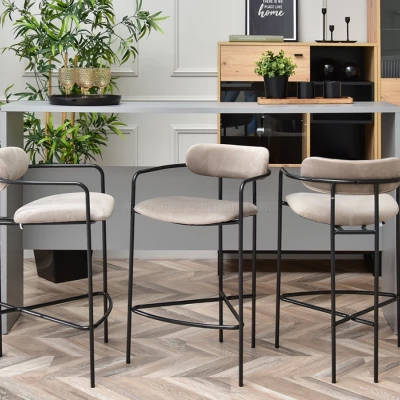 Barhocker SVEA - beige / schwarz
