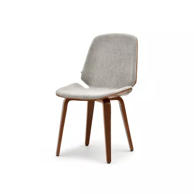 Esszimmerstuhl AMELINA - Walnuss / Beige