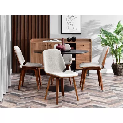 Esszimmerstuhl AMELINA - Walnuss / Beige