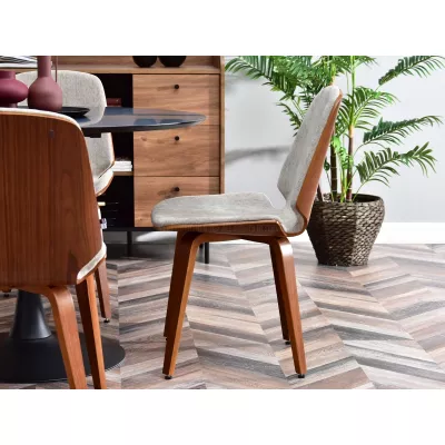 Esszimmerstuhl AMELINA - Walnuss / Beige