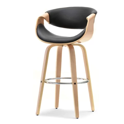 Designer-Barhocker SAROLTA - Eiche / Schwarz