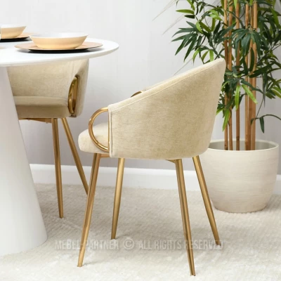 FINBAR Esszimmerstuhl - creme / gold