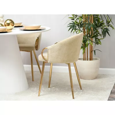 FINBAR Esszimmerstuhl - creme / gold