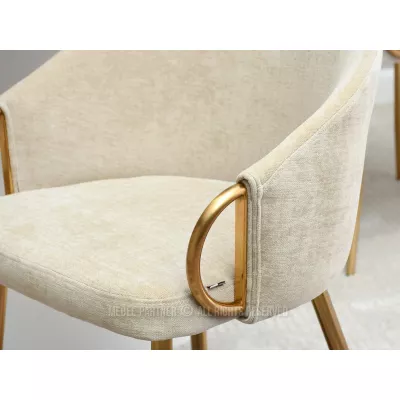 FINBAR Esszimmerstuhl - creme / gold