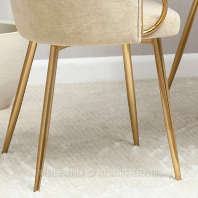 FINBAR Esszimmerstuhl - creme / gold