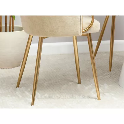 FINBAR Esszimmerstuhl - creme / gold