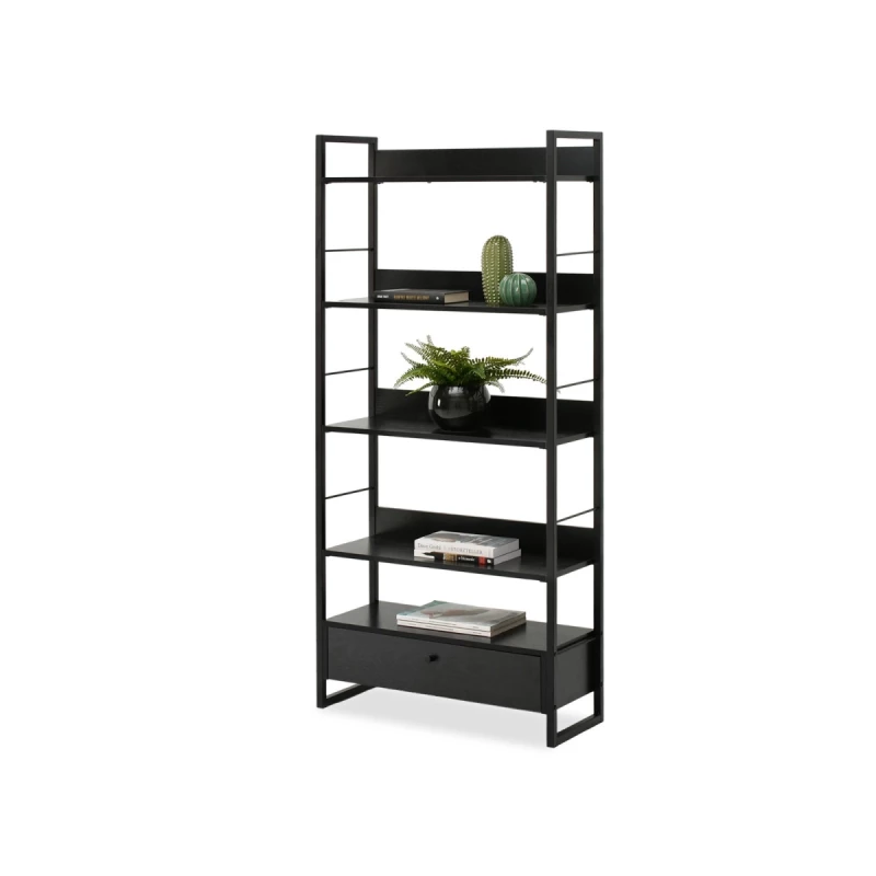 SORLEY Regal mit Schublade - schwarz