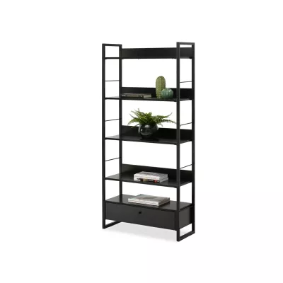 SORLEY Regal mit Schublade - schwarz