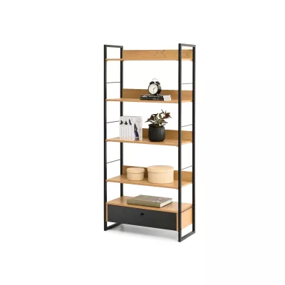 SORLEY Regal mit Schublade - Schwarz / Eiche