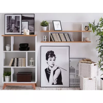 HENDA Bücherregal - weiß / Eiche