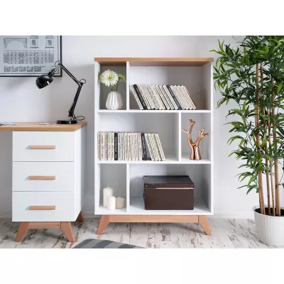 HENDA Bücherregal - weiß / Eiche