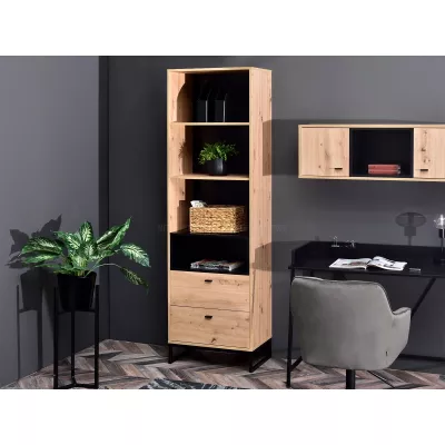 JAMI Regal mit Schubladen - Eiche / Schwarz
