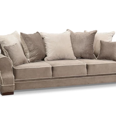 Sofa mit Stauraum SHERLY – Beige/Walnuss