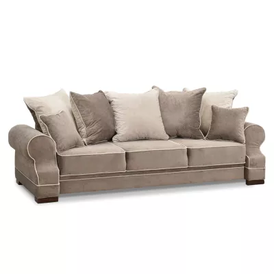 Sofa mit Stauraum SHERLY – Beige/Walnuss