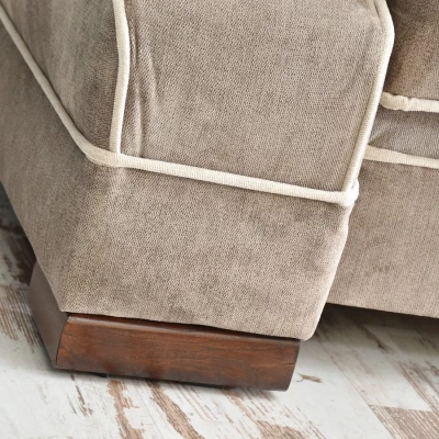 Sofa mit Stauraum SHERLY – Beige/Walnuss