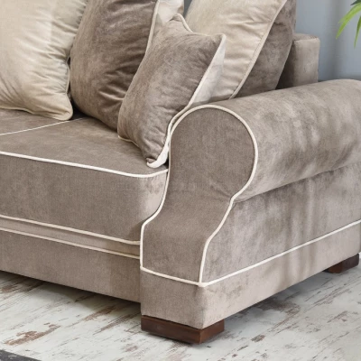 Sofa mit Stauraum SHERLY – Beige/Walnuss