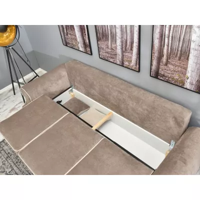 Sofa mit Stauraum SHERLY – Beige/Walnuss