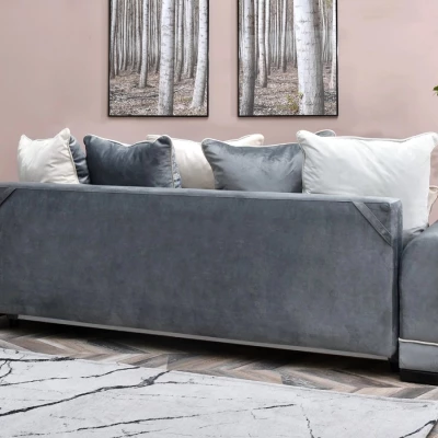 Sofa mit Stauraum SHERLY – grau/schwarz