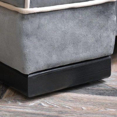 Sofa mit Stauraum SHERLY – grau/schwarz