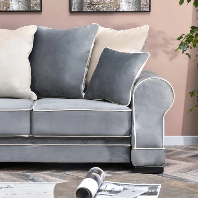 Sofa mit Stauraum SHERLY – grau/schwarz