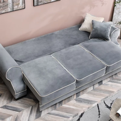 Sofa mit Stauraum SHERLY – grau/schwarz