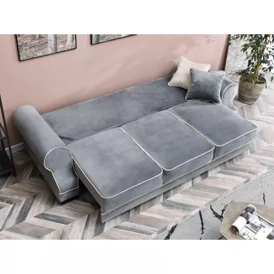 Sofa mit Stauraum SHERLY – grau/schwarz