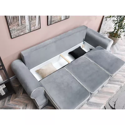 Sofa mit Stauraum SHERLY – grau/schwarz