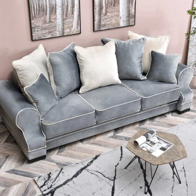 Sofa mit Stauraum SHERLY – grau/schwarz