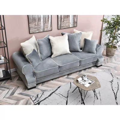 Sofa mit Stauraum SHERLY – grau/schwarz