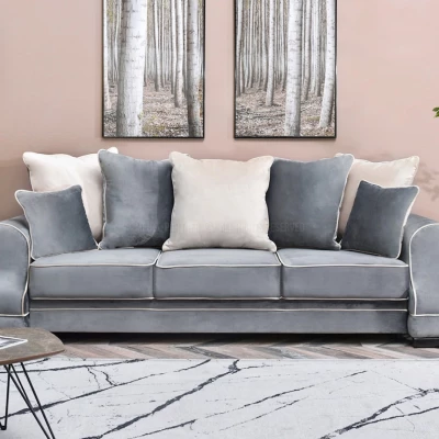 Sofa mit Stauraum SHERLY – grau/schwarz