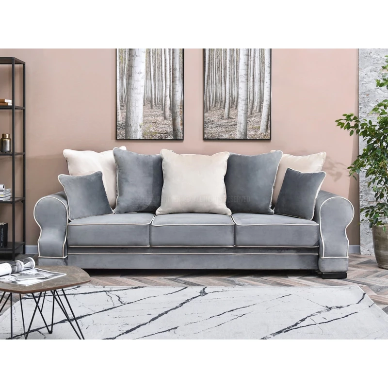Sofa mit Stauraum SHERLY – grau/schwarz
