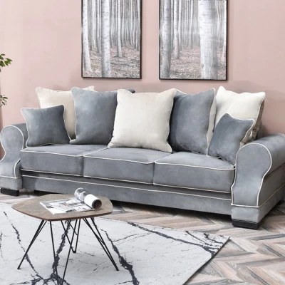 Sofa mit Stauraum SHERLY – grau/schwarz