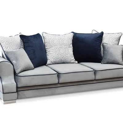 Sofa mit Stauraum SHERLY – grau/dunkelblau