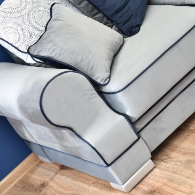 Sofa mit Stauraum SHERLY – grau/dunkelblau