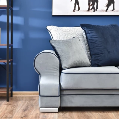 Sofa mit Stauraum SHERLY – grau/dunkelblau