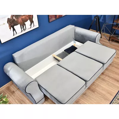 Sofa mit Stauraum SHERLY – grau/dunkelblau