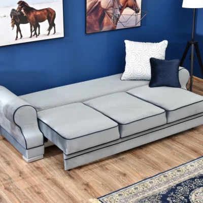Sofa mit Stauraum SHERLY – grau/dunkelblau