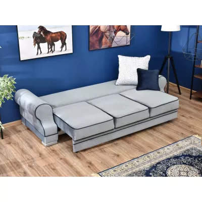 Sofa mit Stauraum SHERLY – grau/dunkelblau