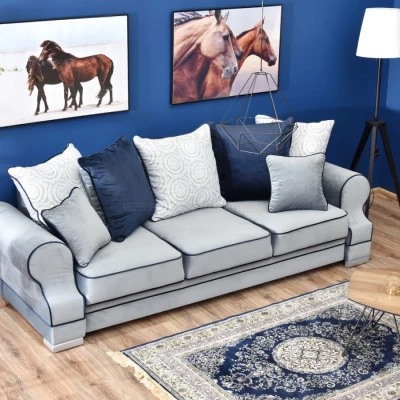 Sofa mit Stauraum SHERLY – grau/dunkelblau