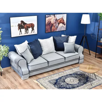 Sofa mit Stauraum SHERLY – grau/dunkelblau