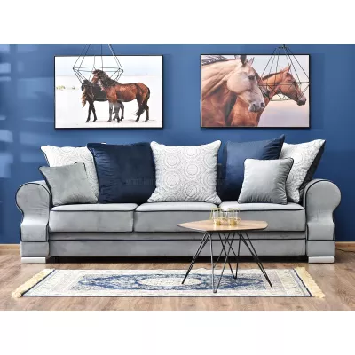 Sofa mit Stauraum SHERLY – grau/dunkelblau